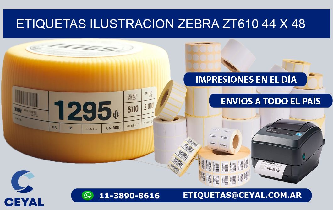 ETIQUETAS ILUSTRACION ZEBRA ZT610 44 x 48