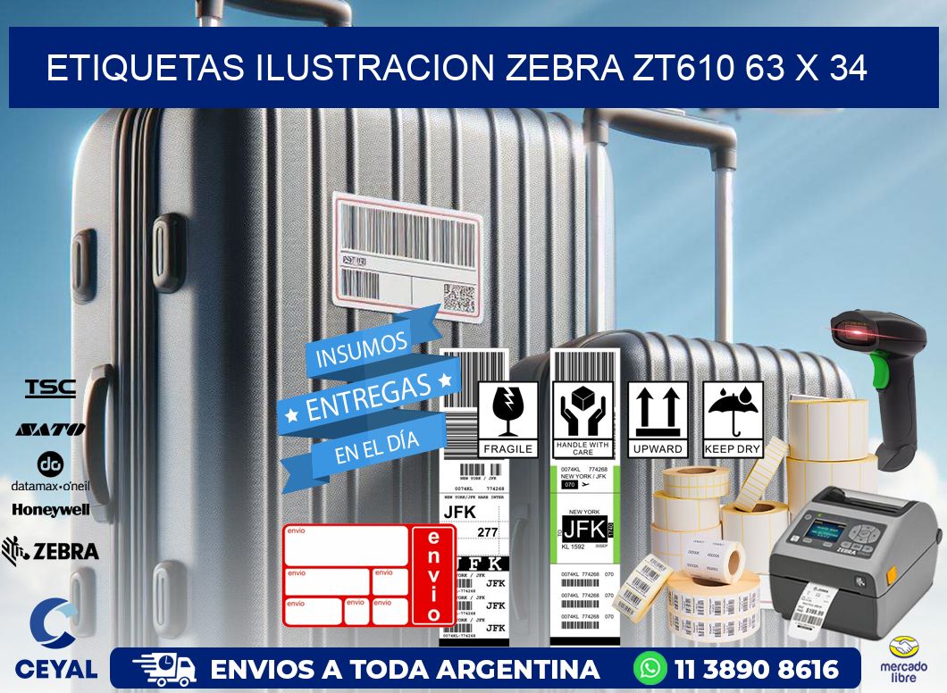 ETIQUETAS ILUSTRACION ZEBRA ZT610 63 x 34