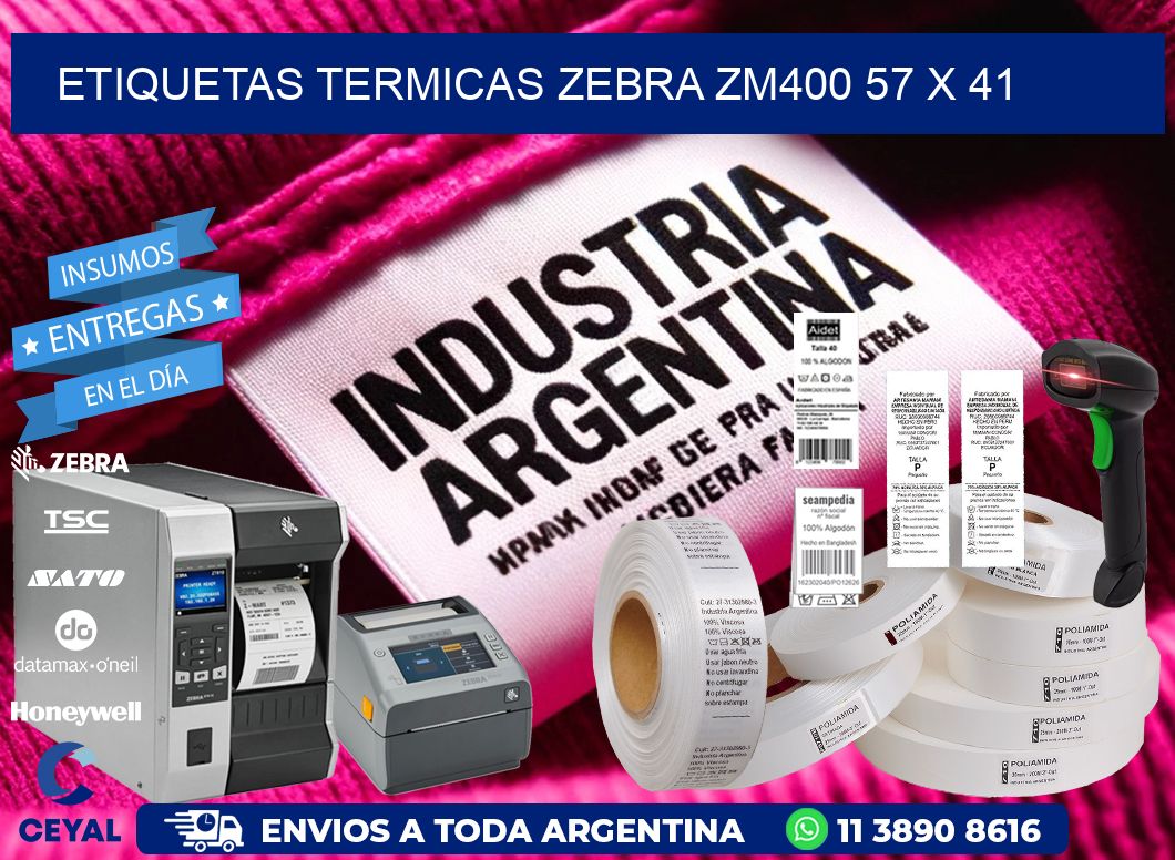 ETIQUETAS TERMICAS ZEBRA ZM400 57 x 41