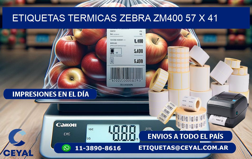 ETIQUETAS TERMICAS ZEBRA ZM400 57 x 41