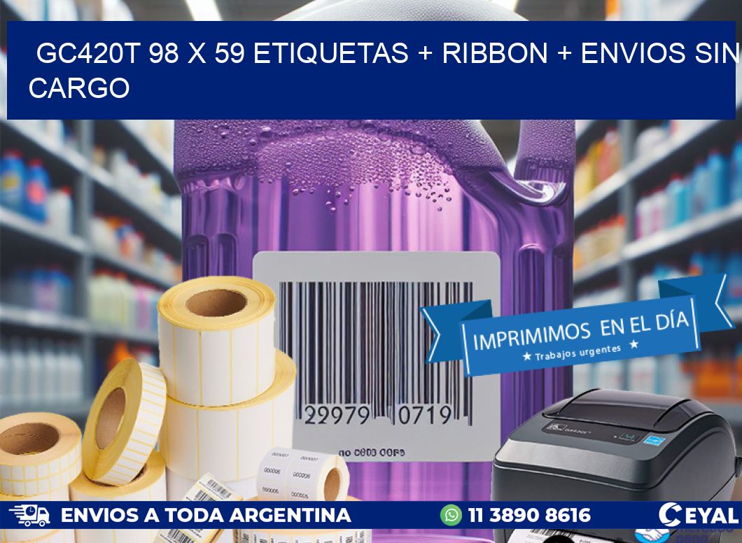 GC420T 98 x 59 etiquetas + ribbon + envios sin cargo