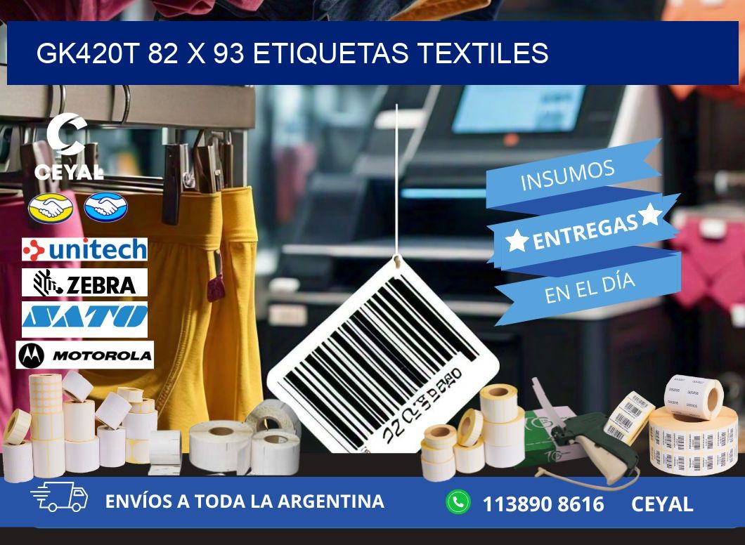 GK420T 82 x 93 ETIQUETAS TEXTILES