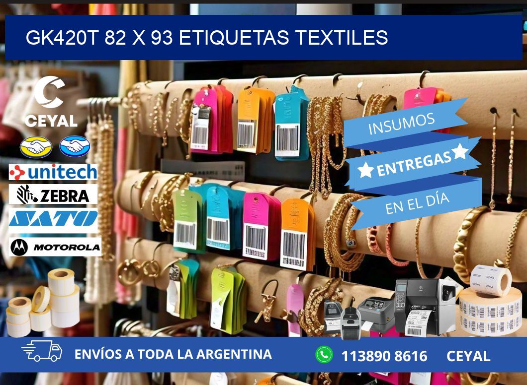 GK420T 82 x 93 ETIQUETAS TEXTILES