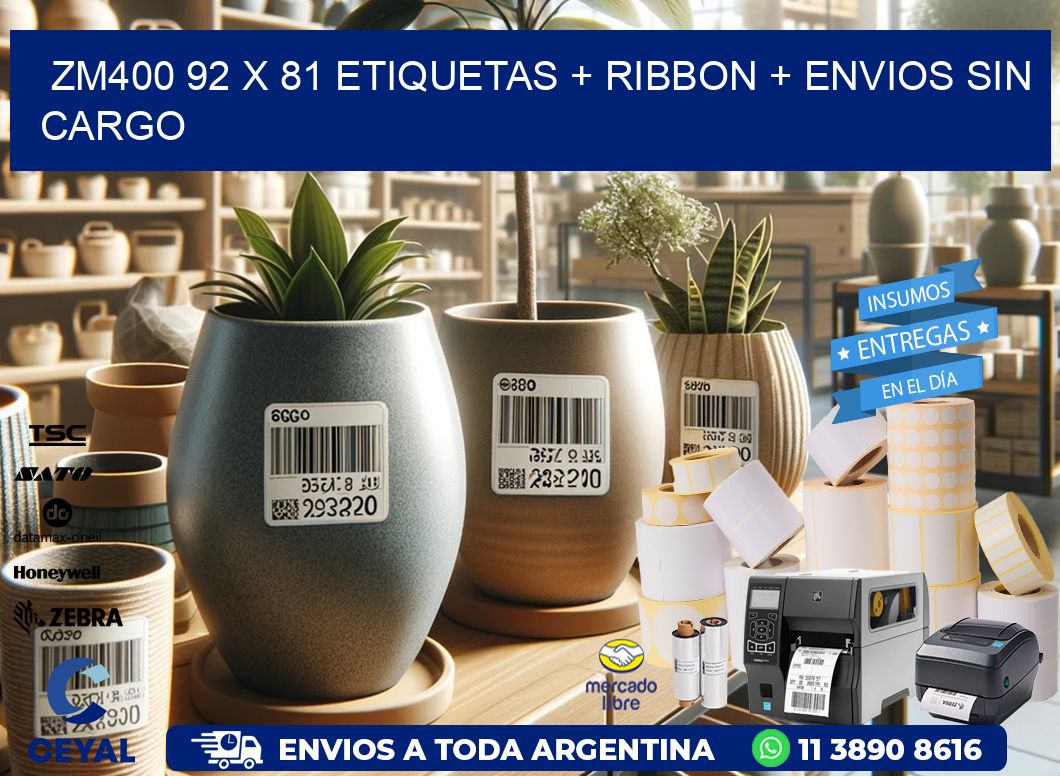 ZM400 92 x 81 etiquetas + ribbon + envios sin cargo
