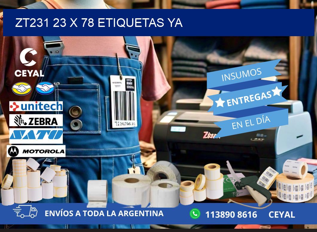 ZT231 23 x 78 ETIQUETAS YA