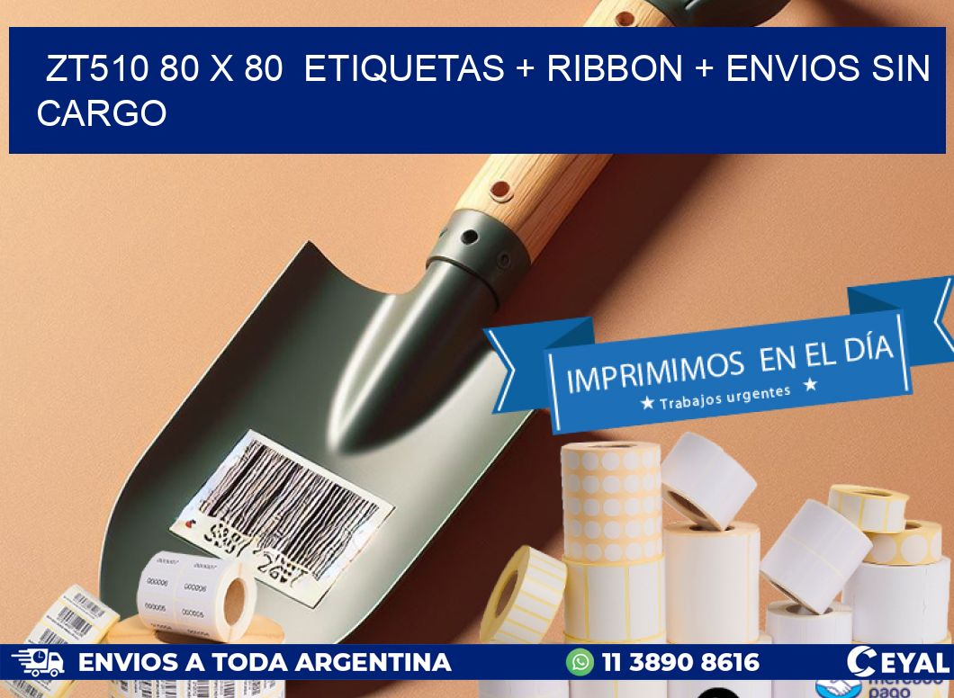 ZT510 80 x 80  etiquetas + ribbon + envios sin cargo