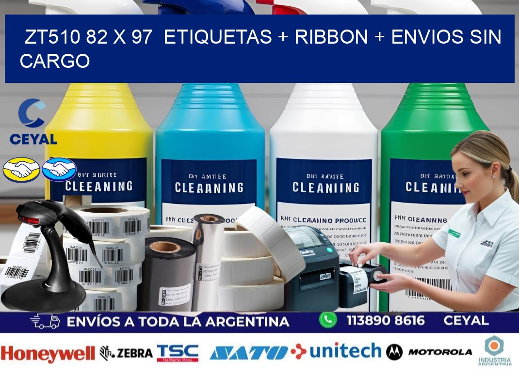 ZT510 82 x 97  etiquetas + ribbon + envios sin cargo