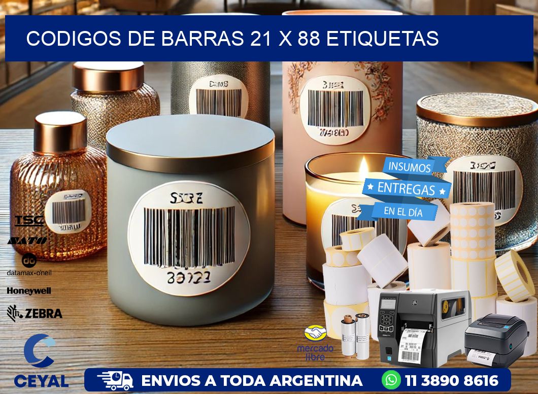 codigos de barras 21 x 88 etiquetas