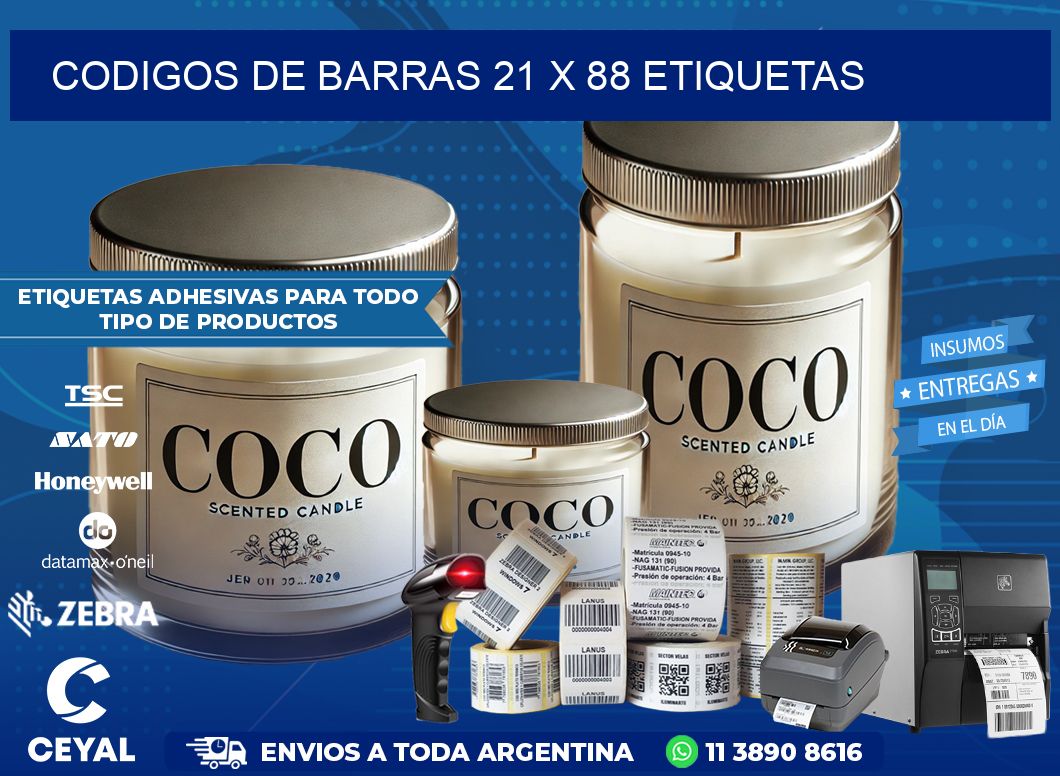 codigos de barras 21 x 88 etiquetas