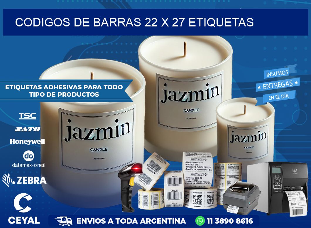 codigos de barras 22 x 27 etiquetas