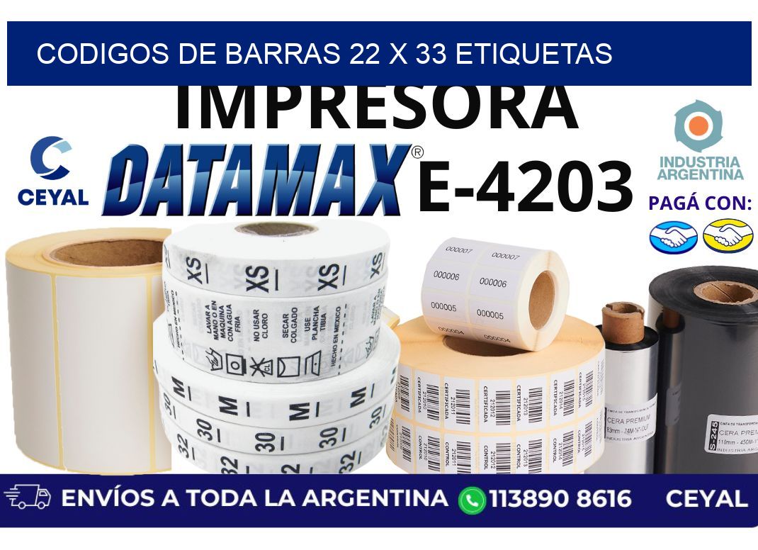 codigos de barras 22 x 33 etiquetas