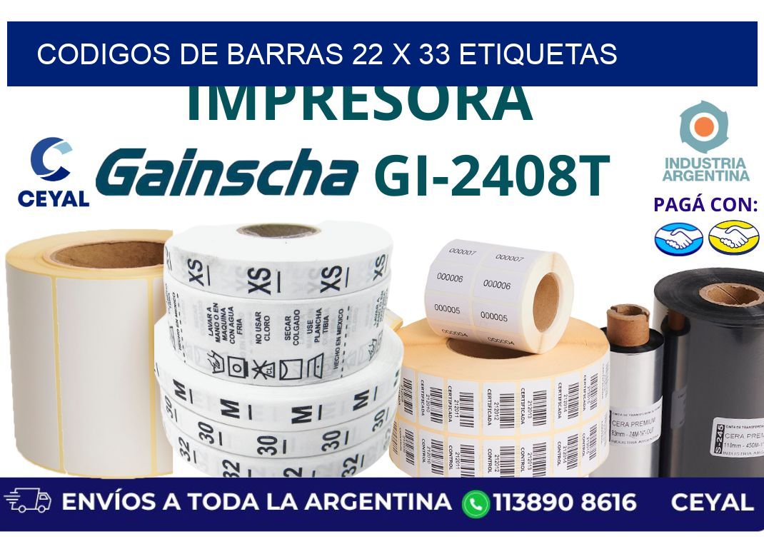 codigos de barras 22 x 33 etiquetas
