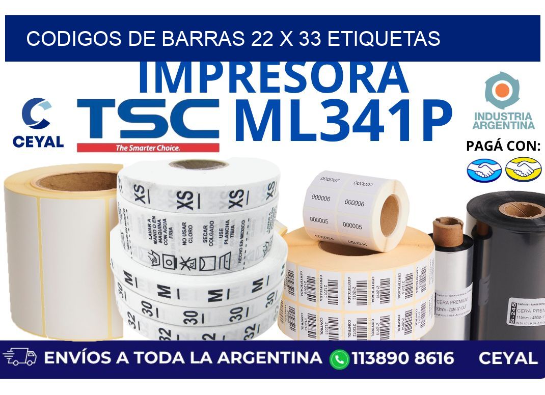 codigos de barras 22 x 33 etiquetas