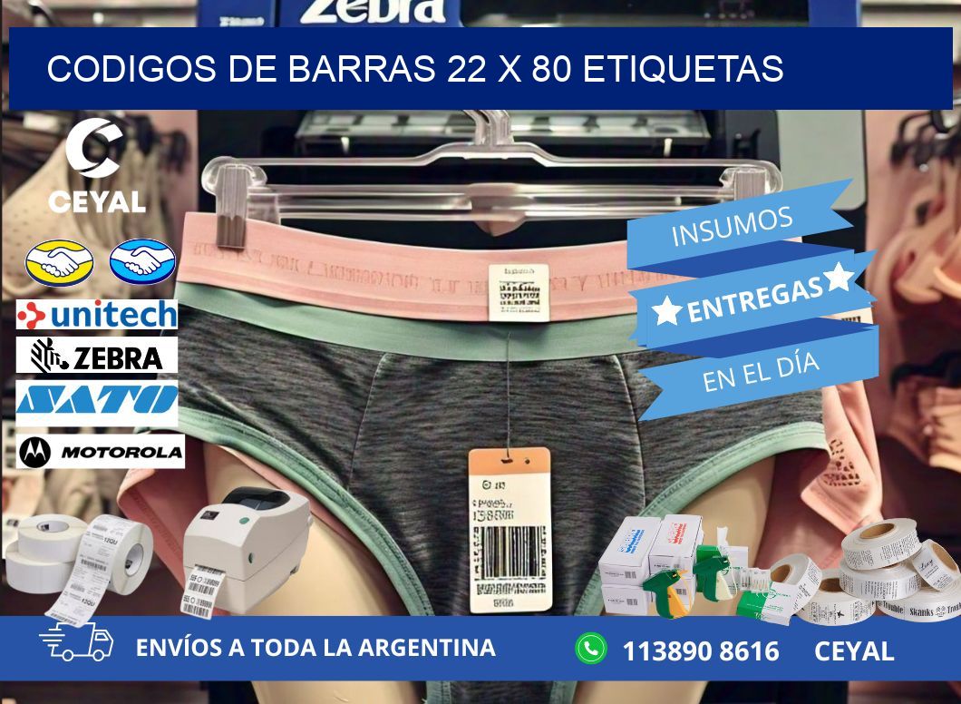codigos de barras 22 x 80 etiquetas