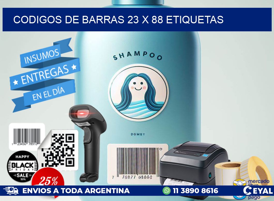codigos de barras 23 x 88 etiquetas