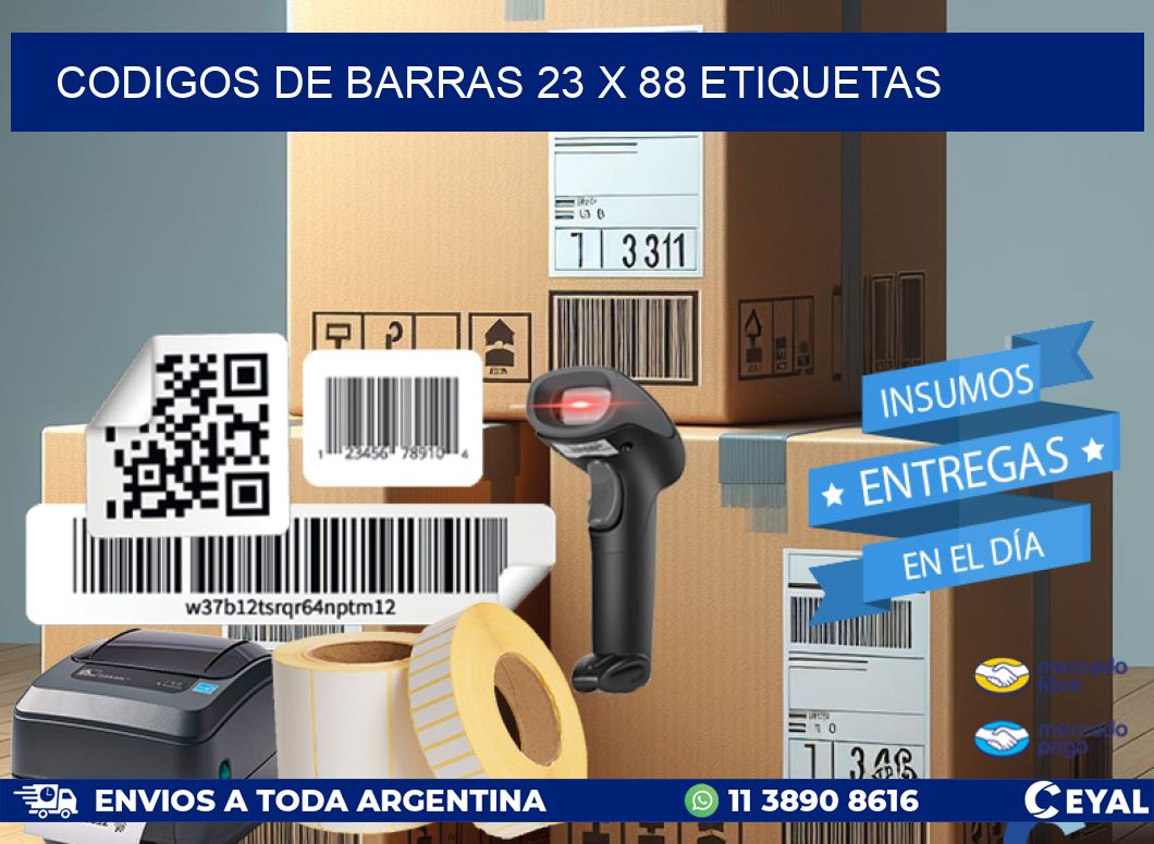 codigos de barras 23 x 88 etiquetas