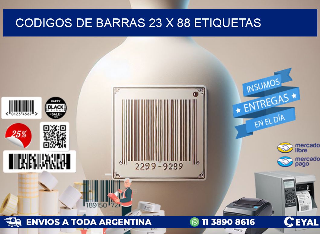 codigos de barras 23 x 88 etiquetas