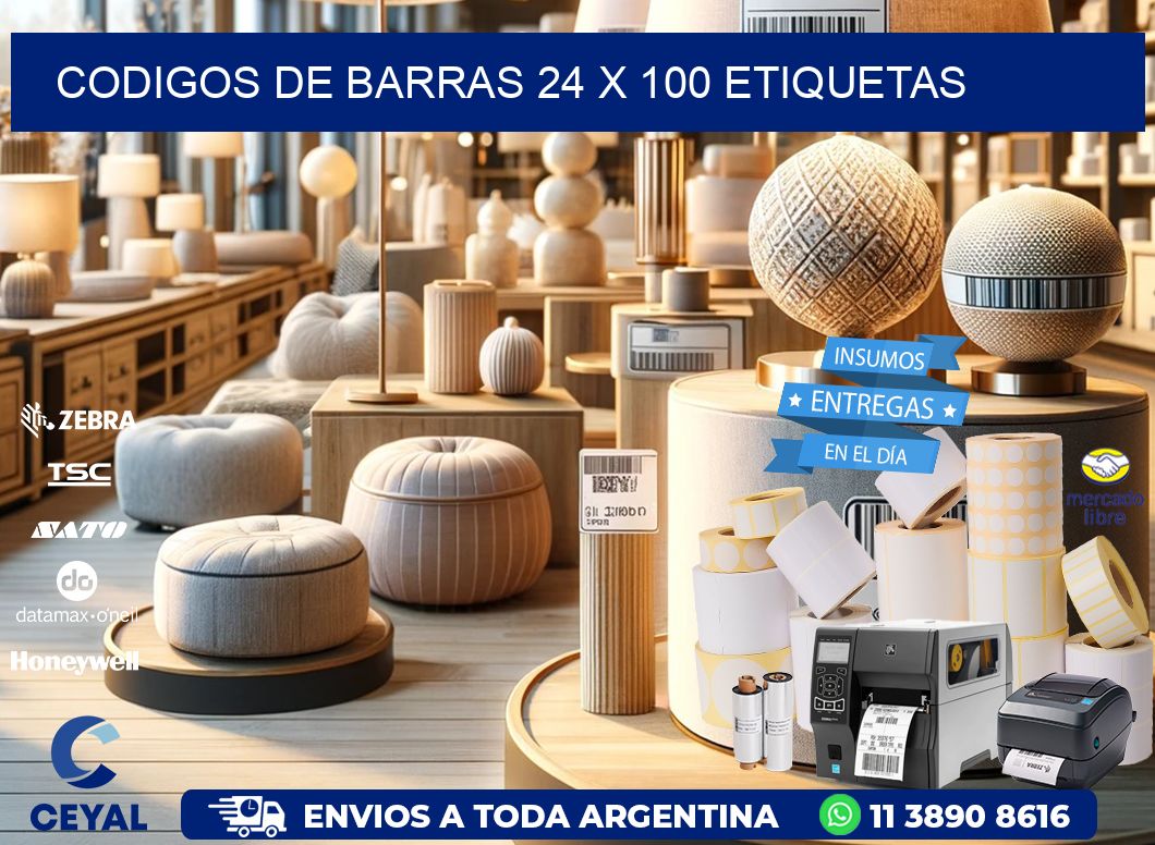codigos de barras 24 x 100 etiquetas