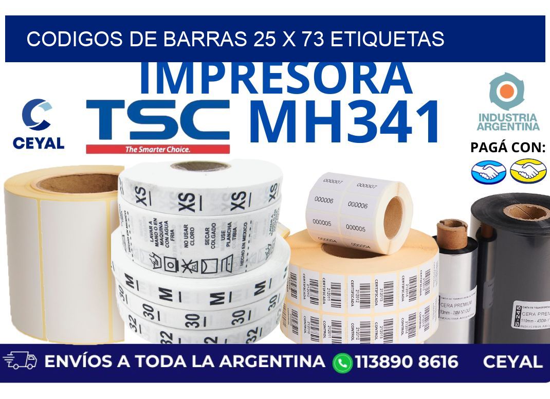 codigos de barras 25 x 73 etiquetas