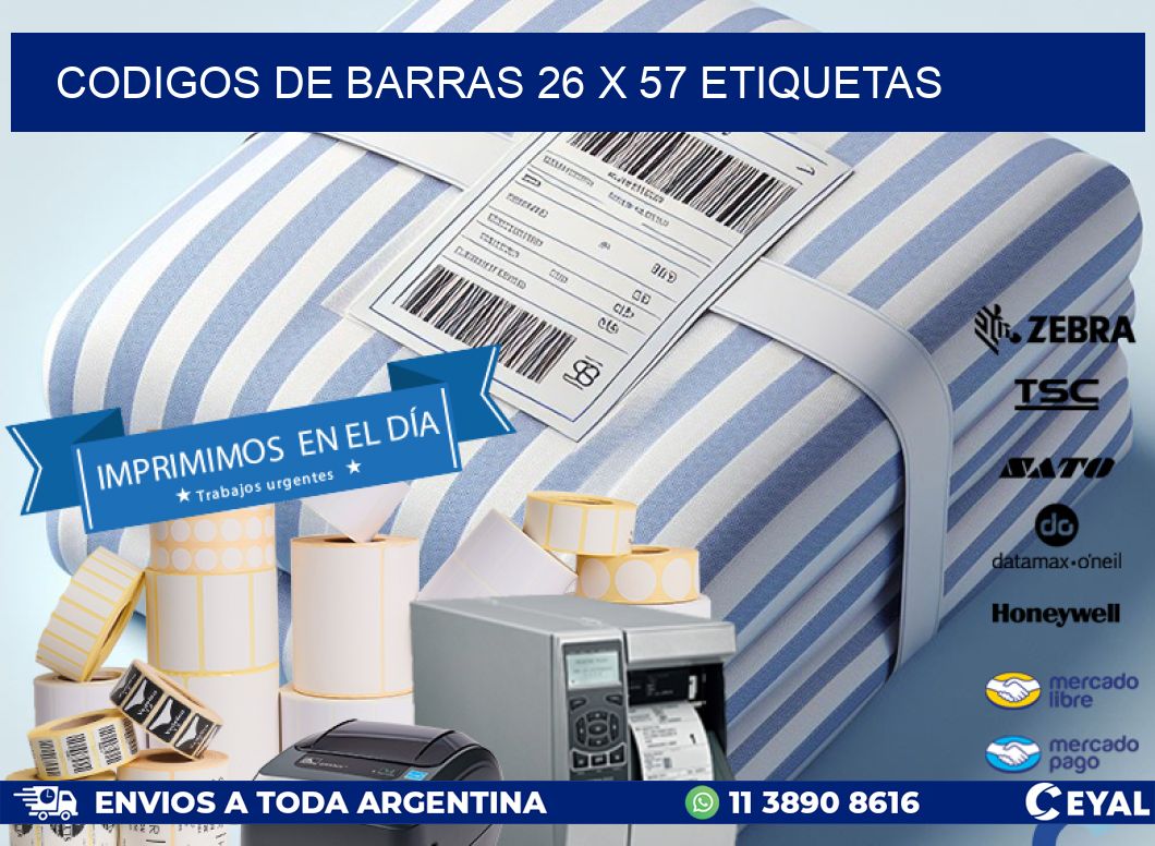 codigos de barras 26 x 57 etiquetas
