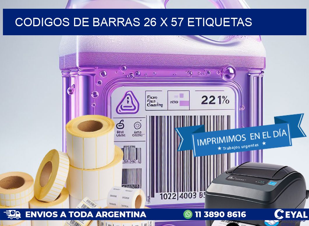 codigos de barras 26 x 57 etiquetas