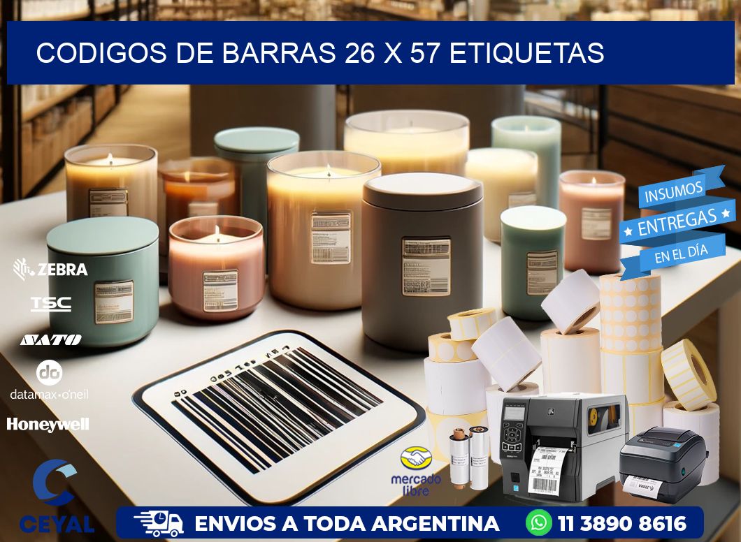 codigos de barras 26 x 57 etiquetas