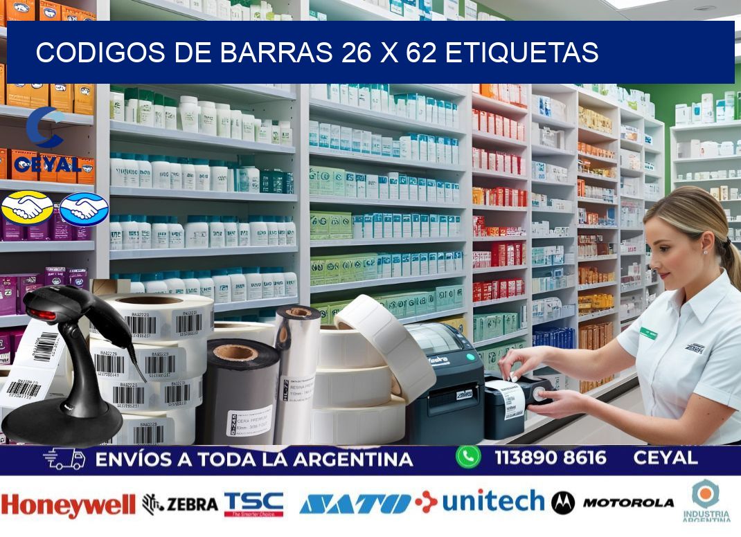 codigos de barras 26 x 62 etiquetas