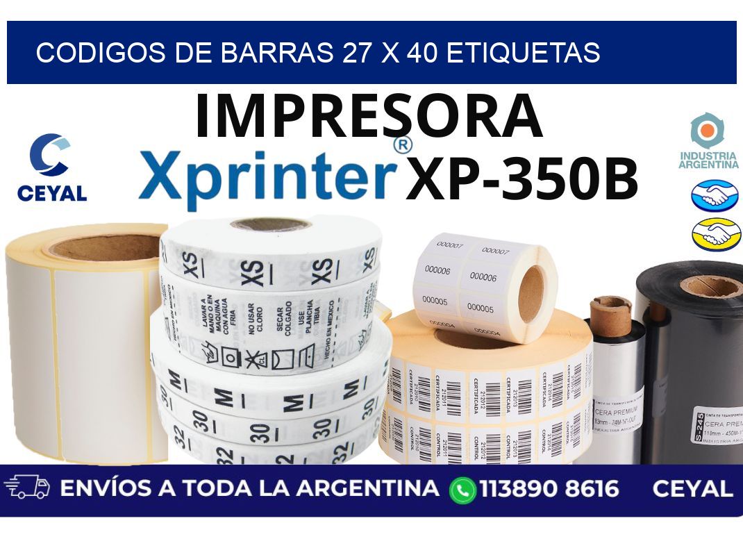 codigos de barras 27 x 40 etiquetas