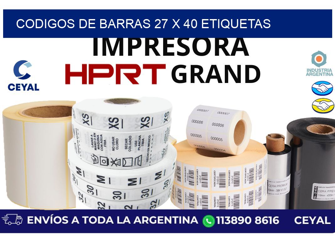 codigos de barras 27 x 40 etiquetas