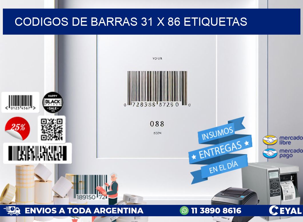 codigos de barras 31 x 86 etiquetas