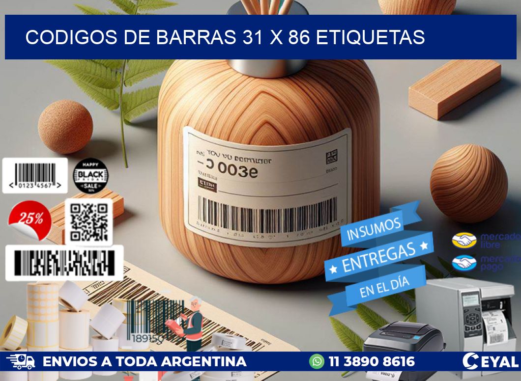 codigos de barras 31 x 86 etiquetas