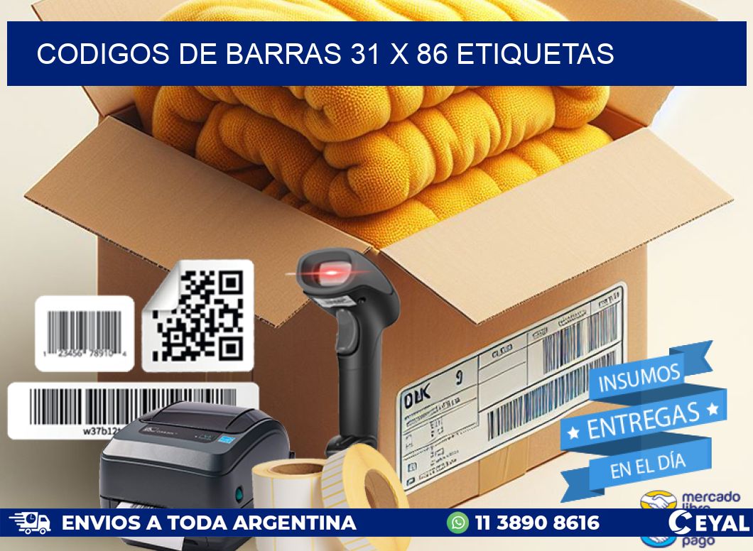 codigos de barras 31 x 86 etiquetas