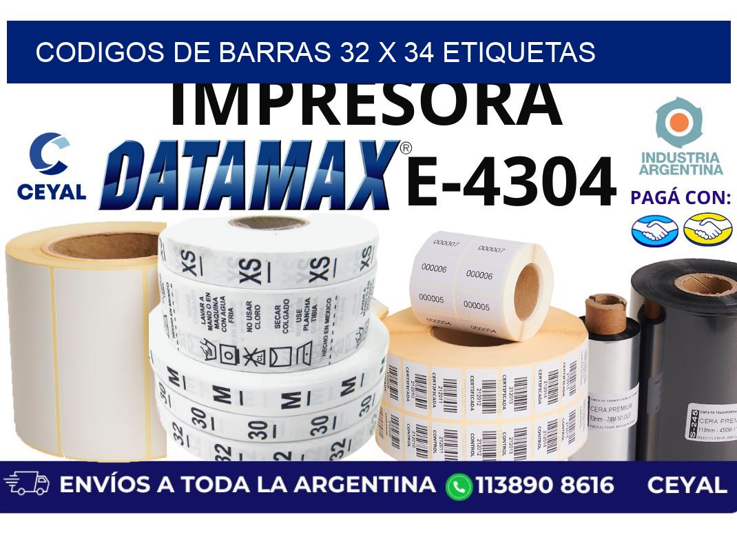 codigos de barras 32 x 34 etiquetas
