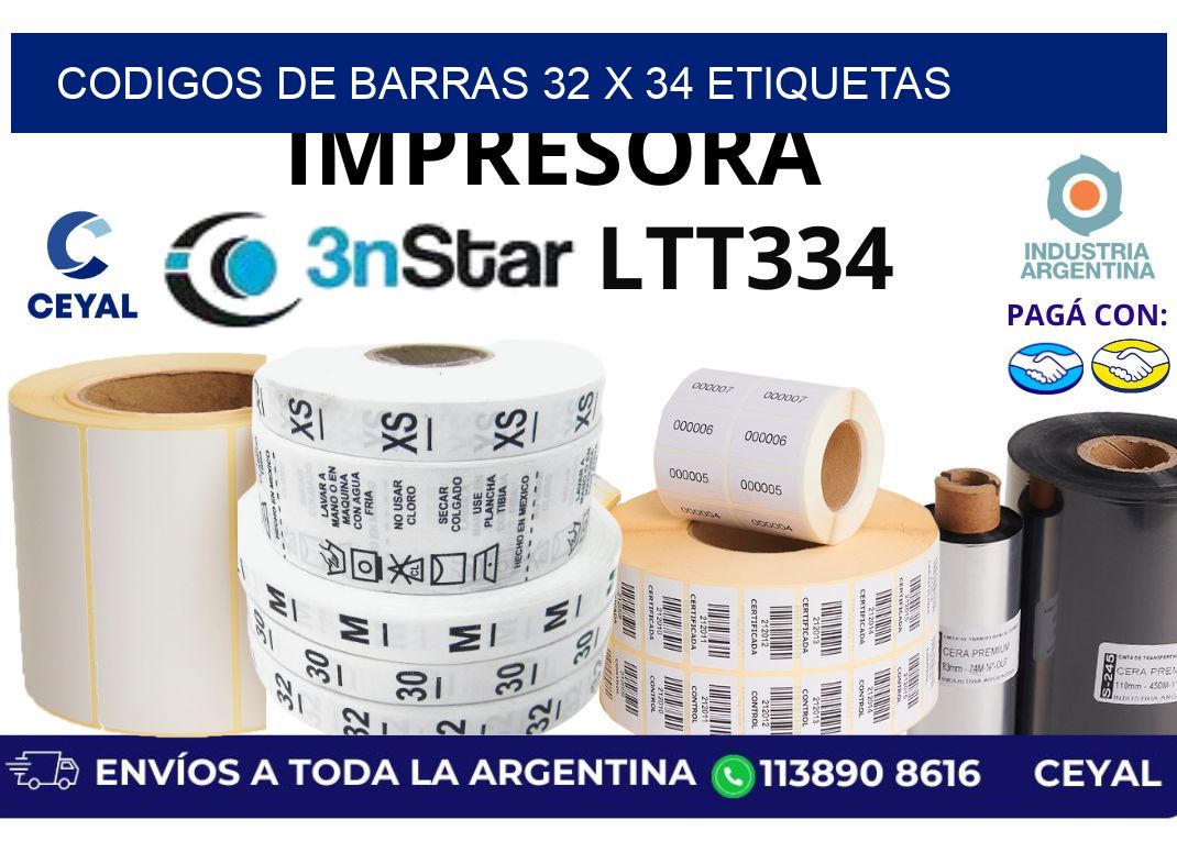 codigos de barras 32 x 34 etiquetas