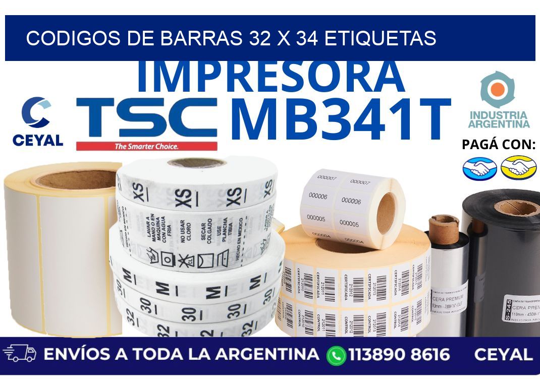 codigos de barras 32 x 34 etiquetas