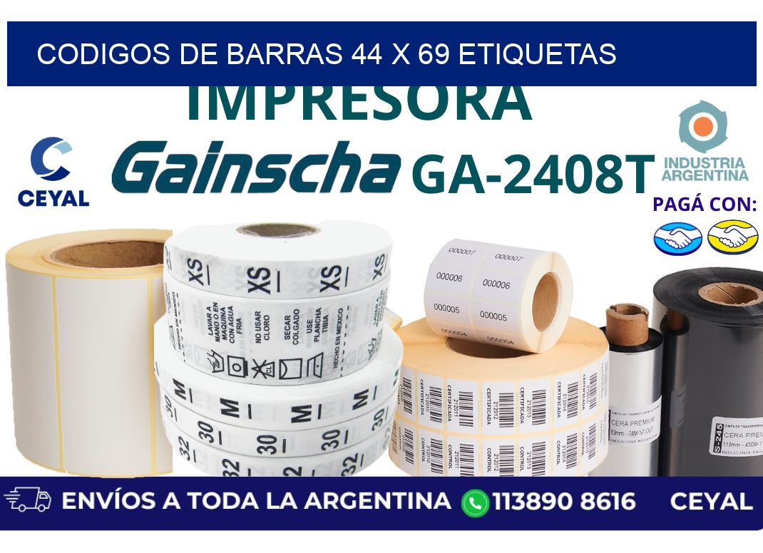 codigos de barras 44 x 69 etiquetas