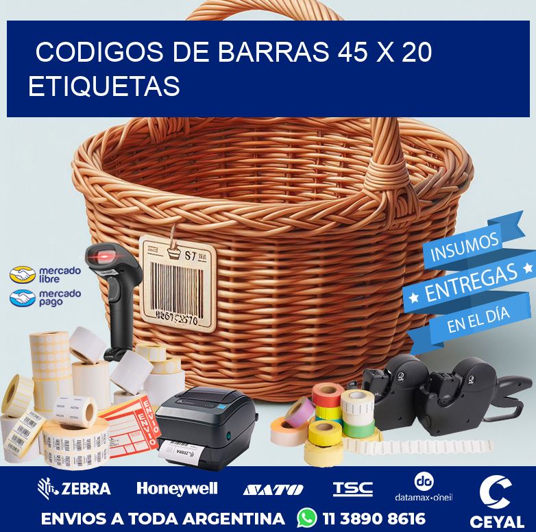codigos de barras 45 x 20 etiquetas