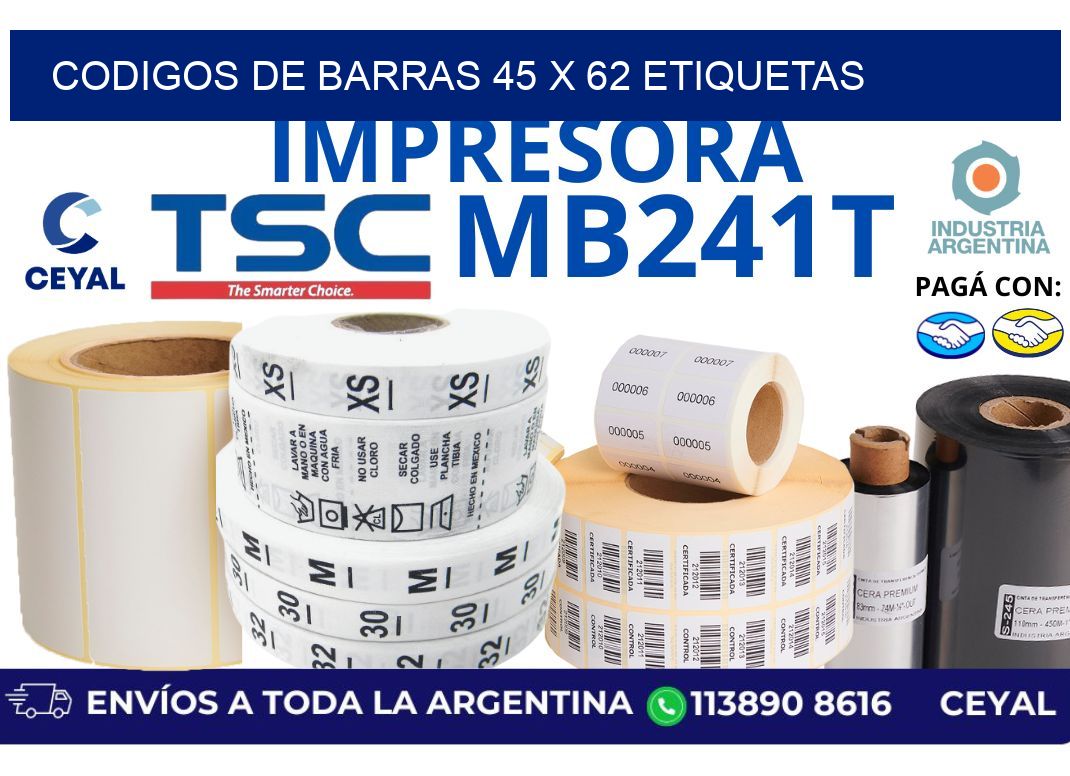 codigos de barras 45 x 62 etiquetas