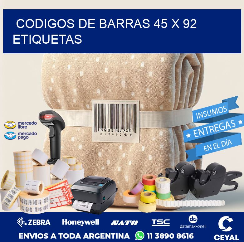 codigos de barras 45 x 92 etiquetas