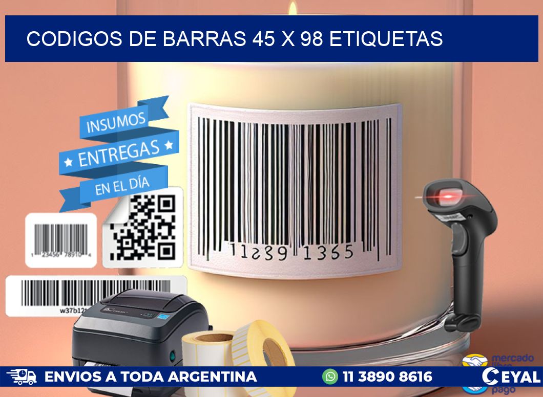 codigos de barras 45 x 98 etiquetas