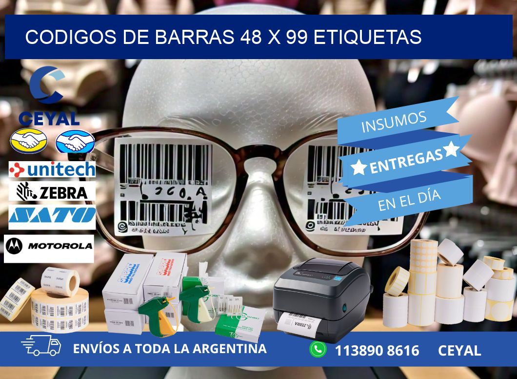 codigos de barras 48 x 99 etiquetas