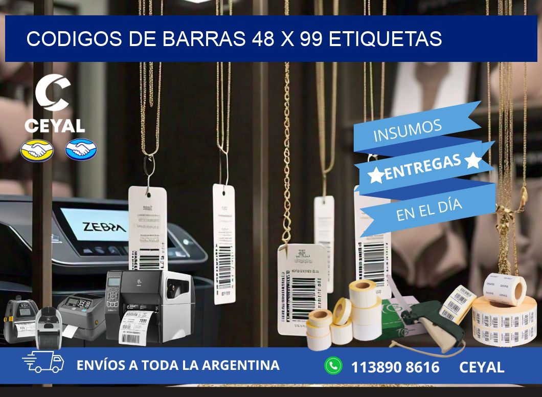 codigos de barras 48 x 99 etiquetas