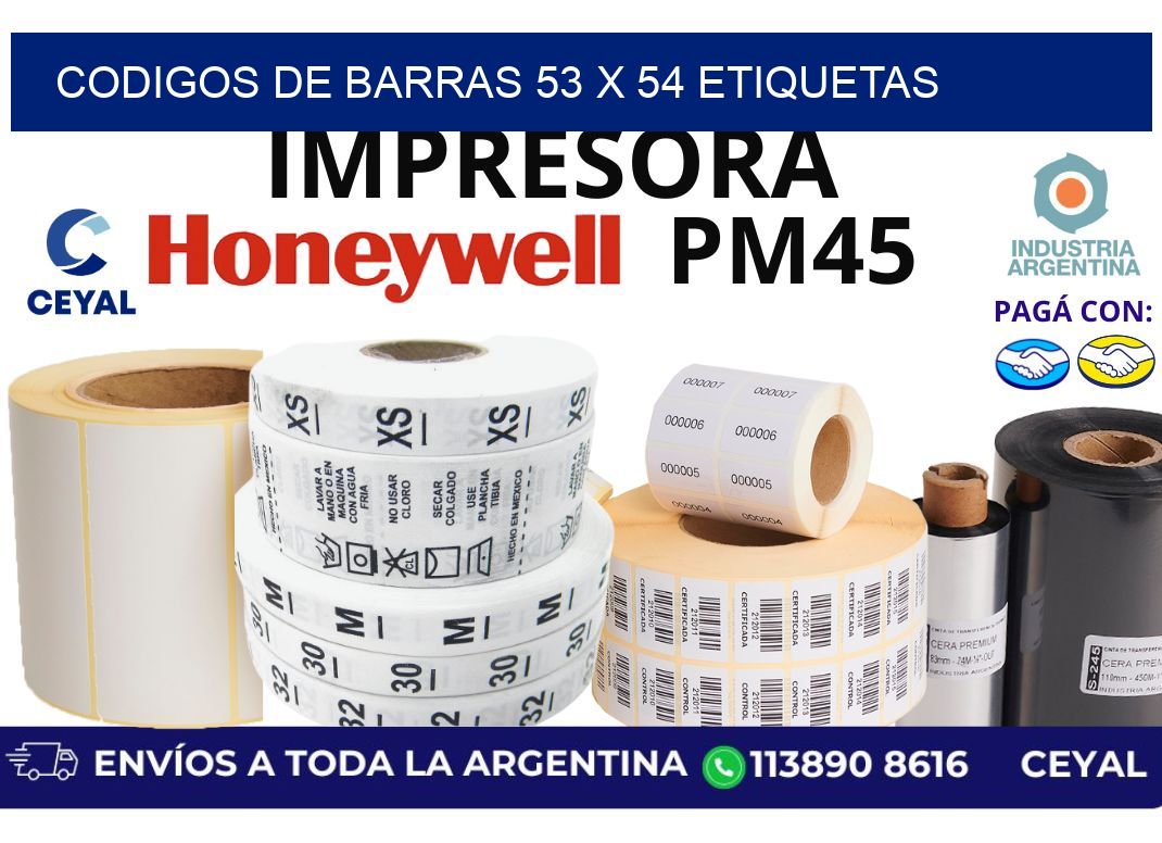 codigos de barras 53 x 54 etiquetas