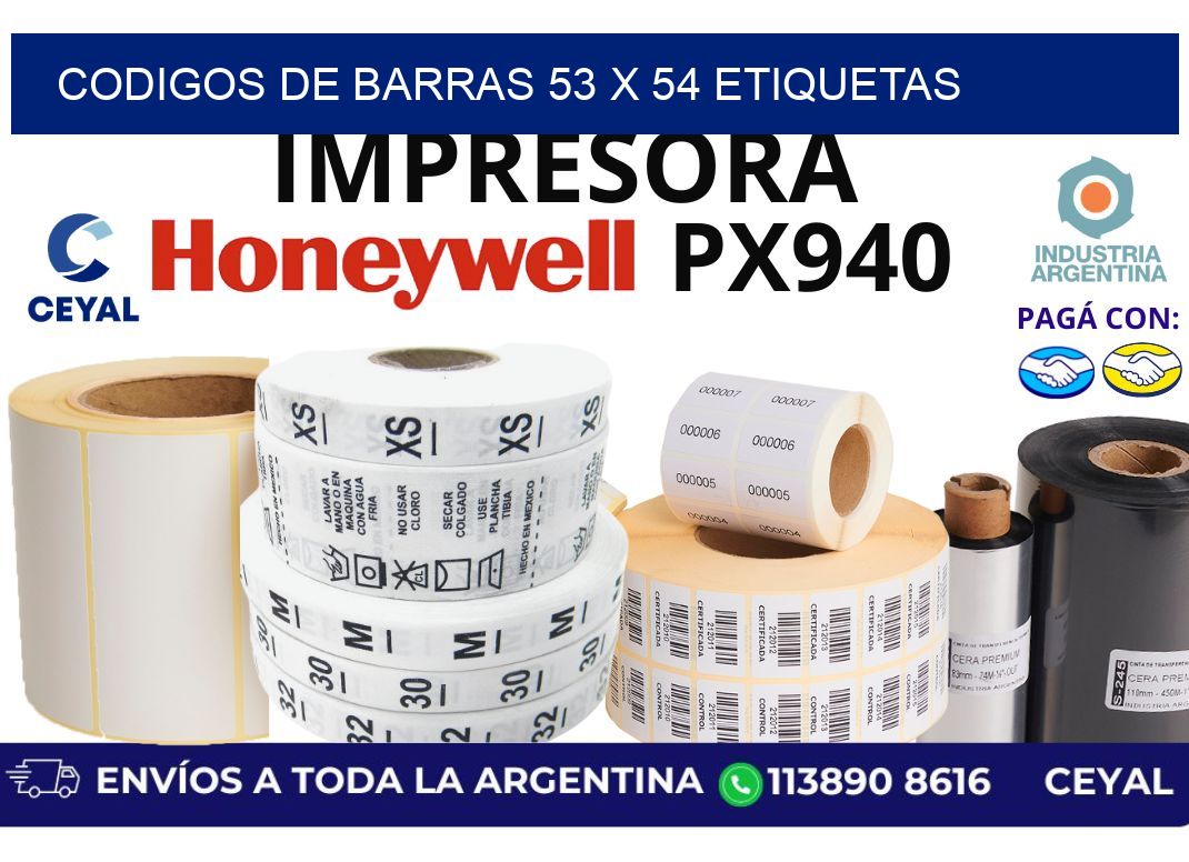 codigos de barras 53 x 54 etiquetas