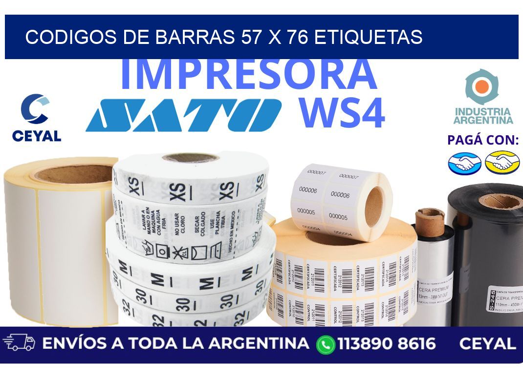 codigos de barras 57 x 76 etiquetas