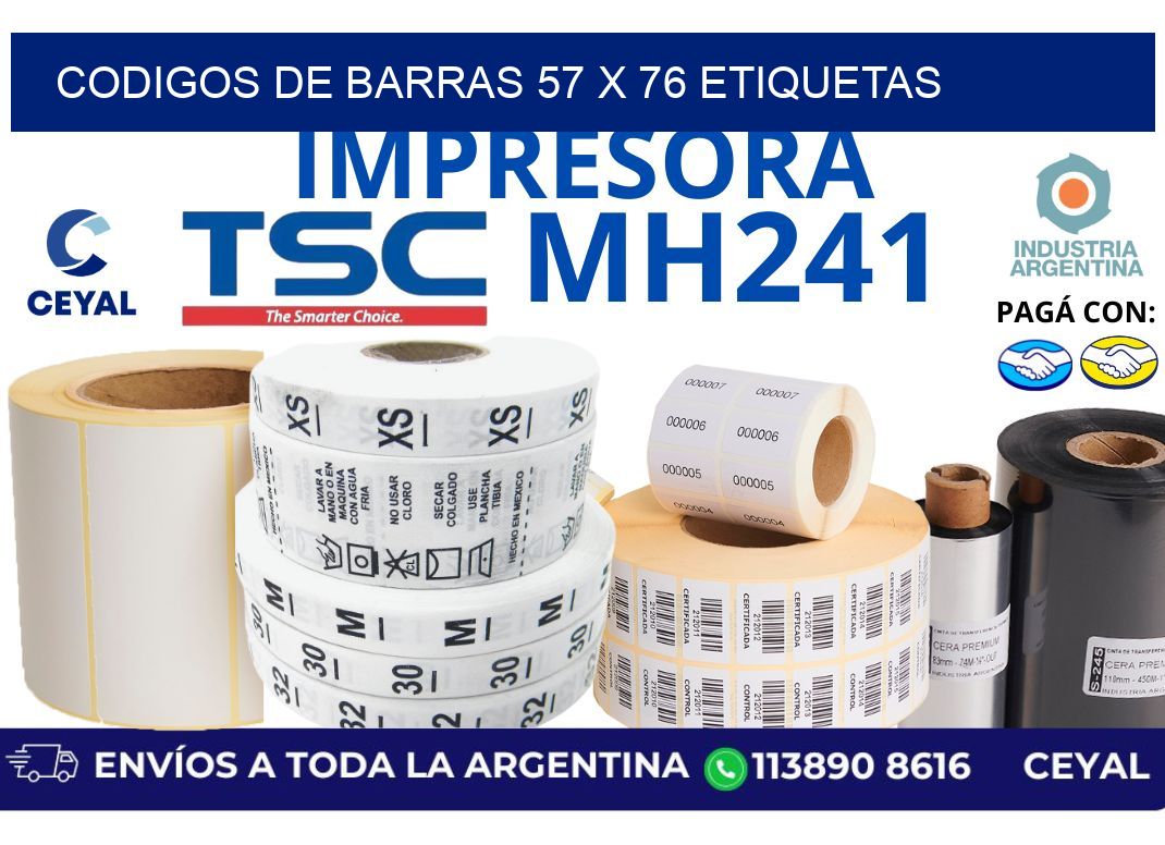 codigos de barras 57 x 76 etiquetas
