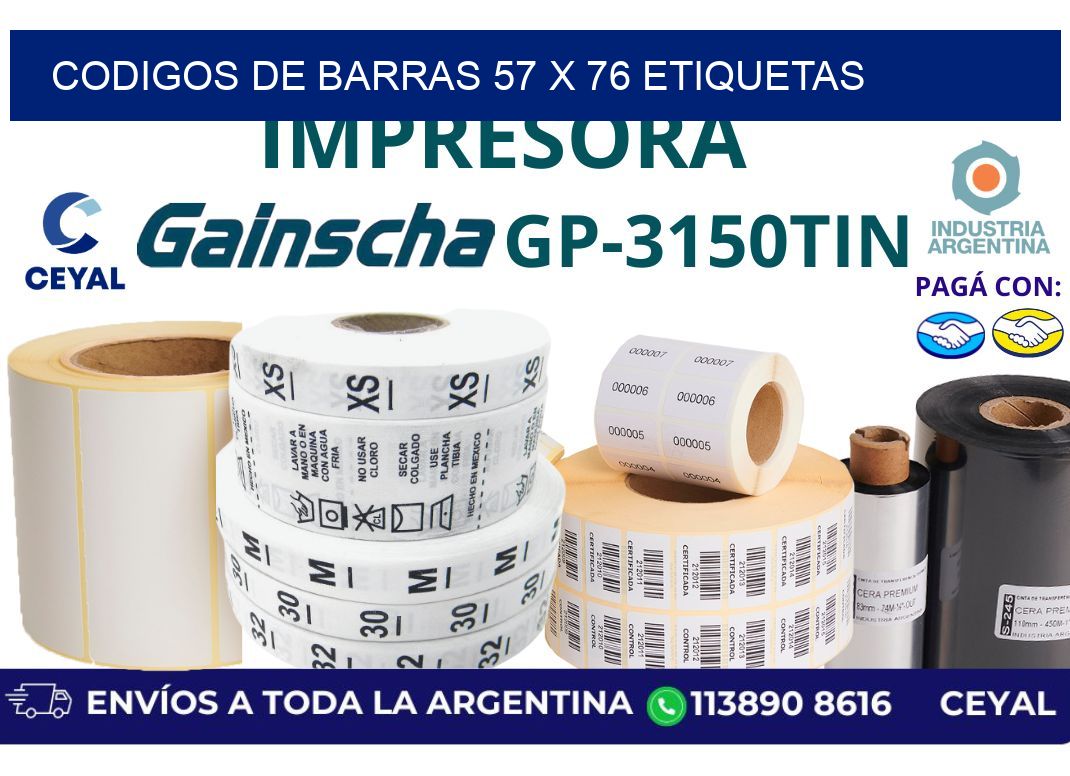 codigos de barras 57 x 76 etiquetas