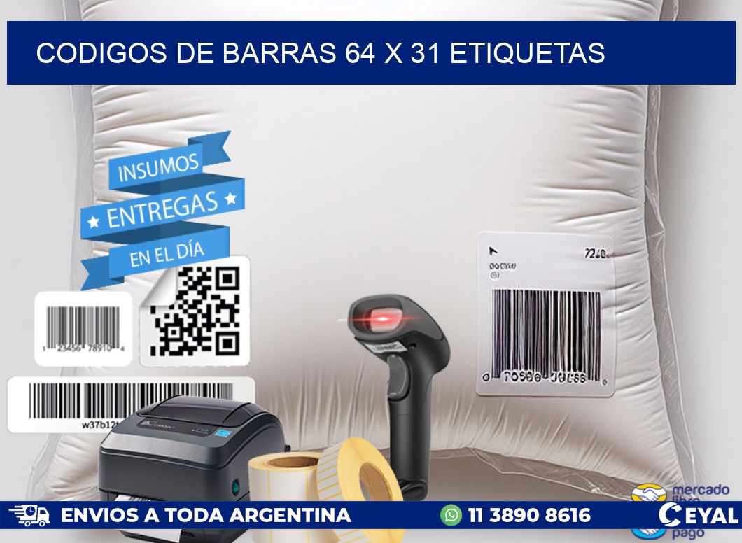 codigos de barras 64 x 31 etiquetas