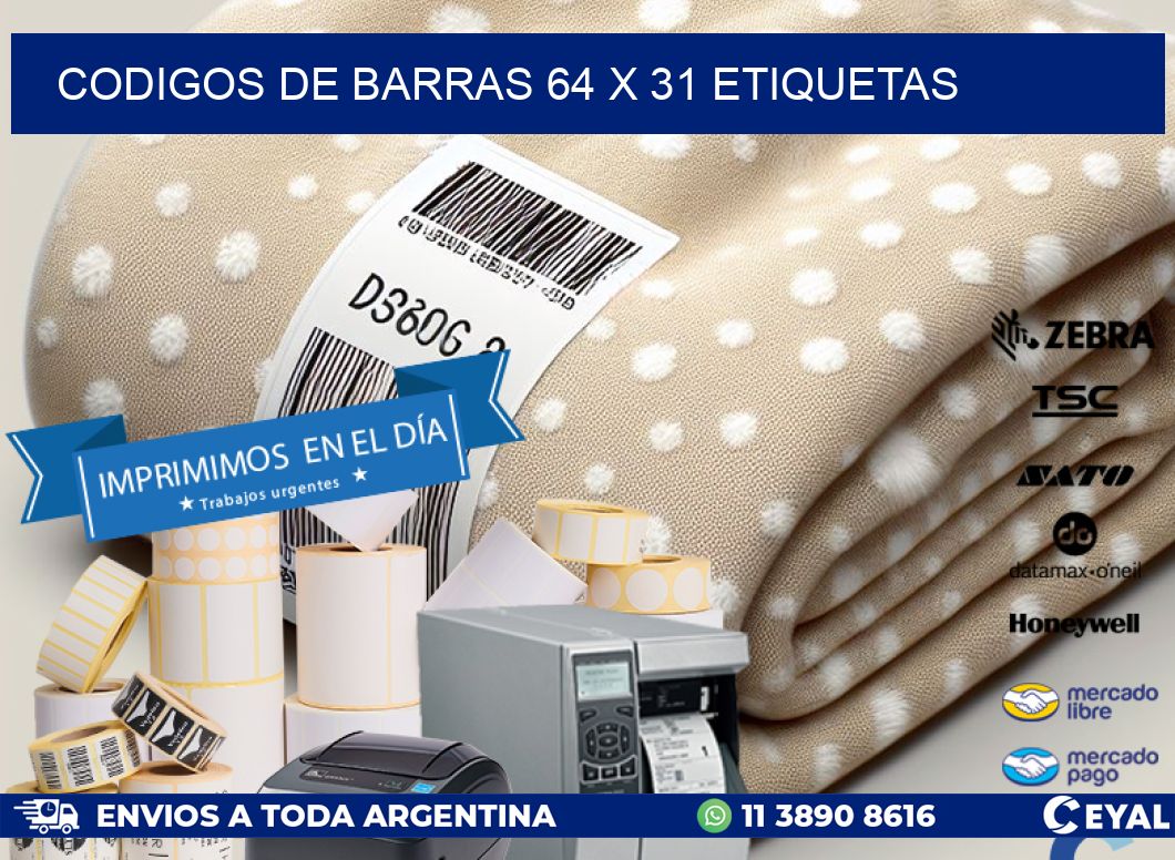 codigos de barras 64 x 31 etiquetas