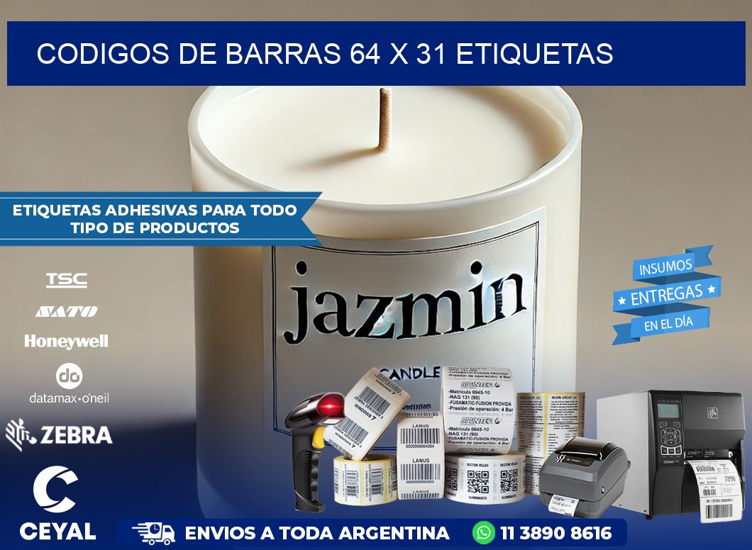 codigos de barras 64 x 31 etiquetas